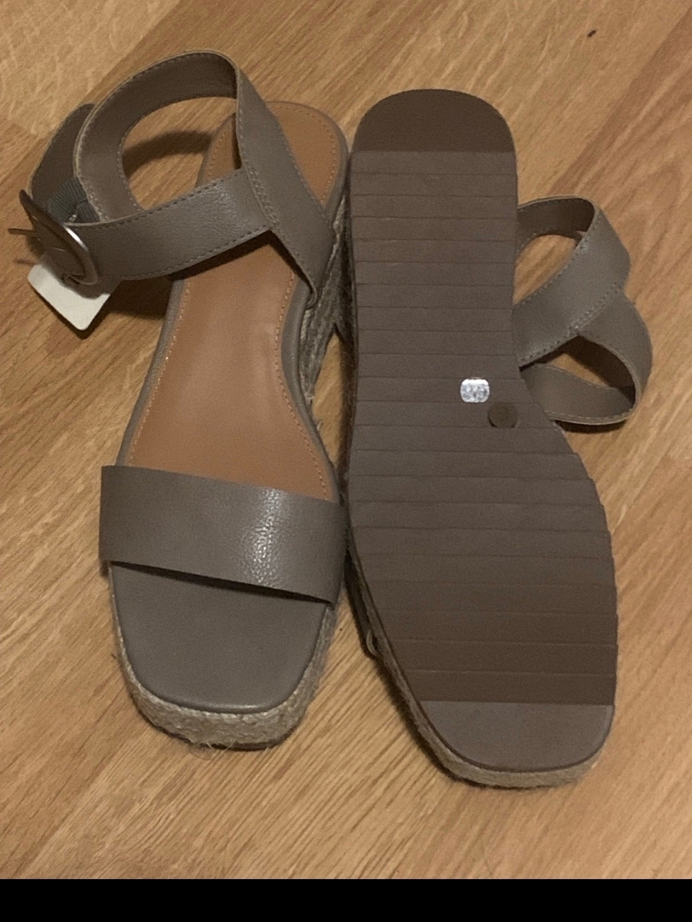 Anne Klein Taupe Platform Espadrille Sandals - Picture 4 of 5